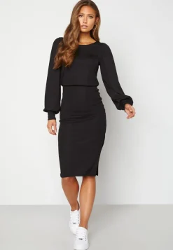 Balloon Sleeve Rib Dress