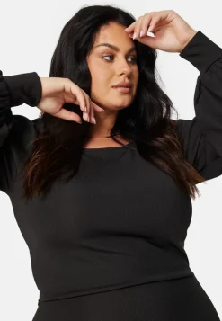 Balloon Sleeve Rib Dress