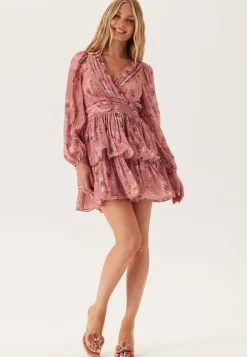 Balloon Sleeve Short Flounce Dress