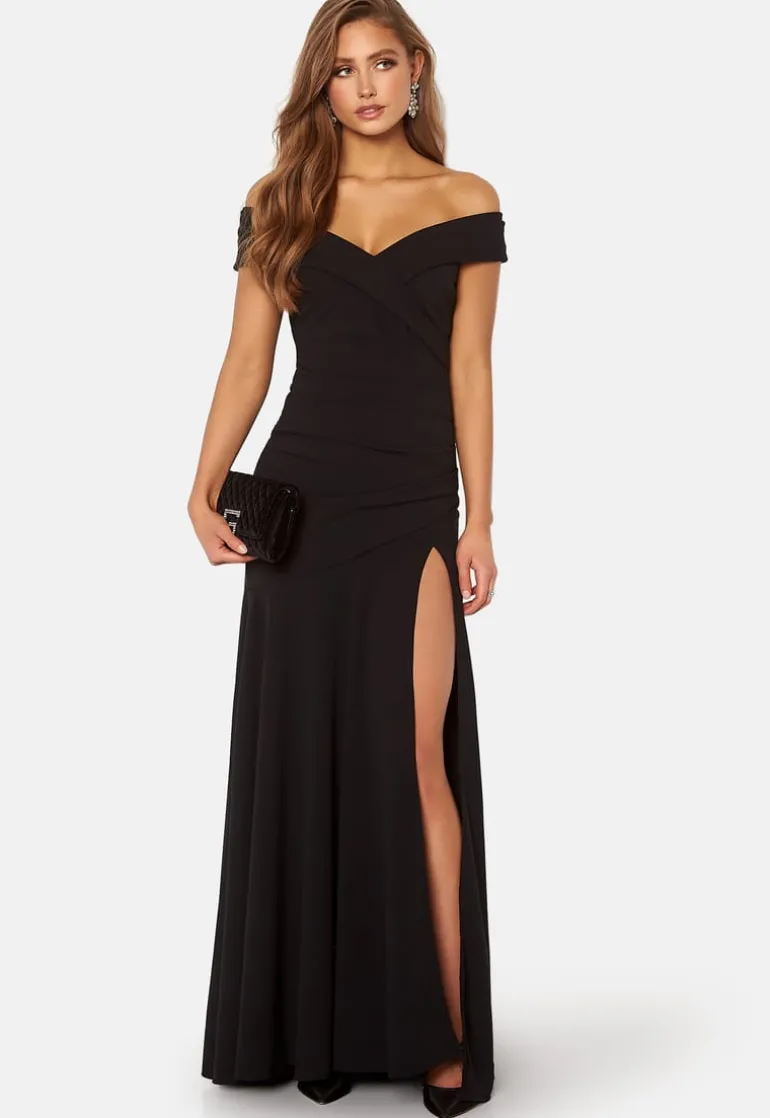 Bardot Pleat Maxi Split Dress