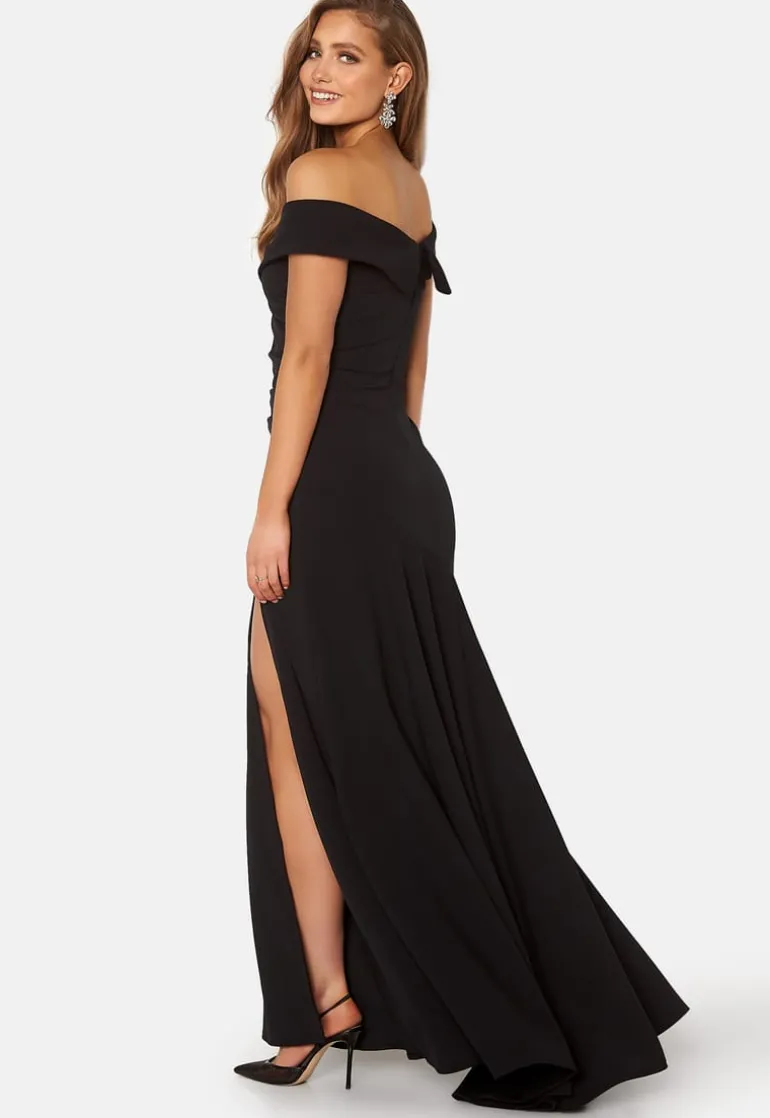 Bardot Pleat Maxi Split Dress