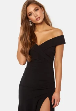 Bardot Pleat Maxi Split Dress