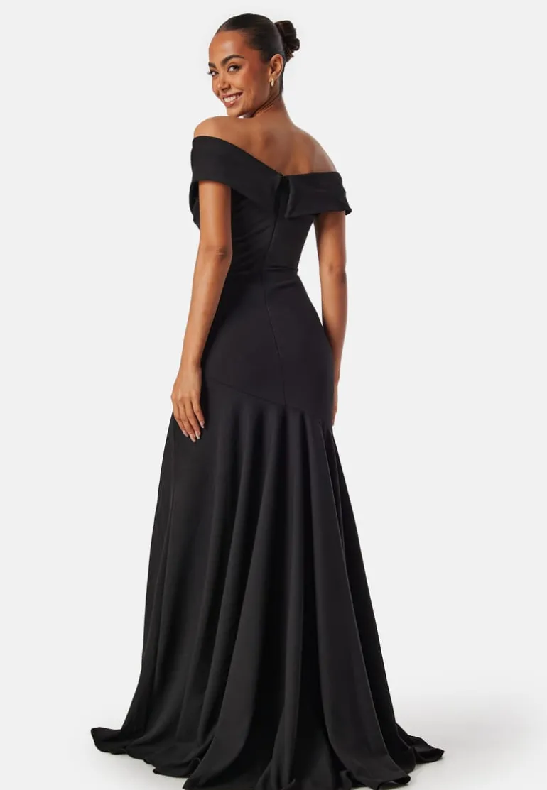 Bardot Pleat Maxi Split Dress