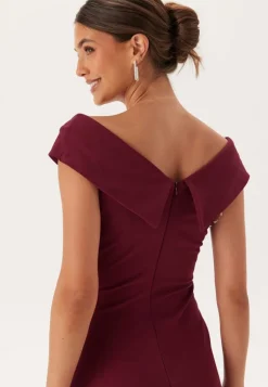 Bardot Pleat Maxi Split Dress