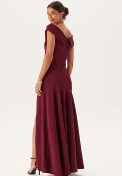 Bardot Pleat Maxi Split Dress