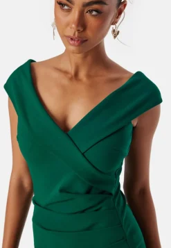 Bardot Pleat Maxi Split Dress