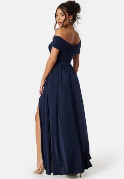Bardot Rouched Maxi Split Dress