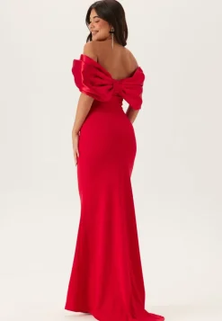 Bardot Satin Bow Back Maxi Dress