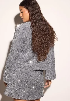 Bow Sequin Velvet Jacket