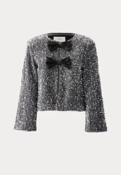 Bow Sequin Velvet Jacket