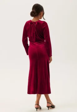 Bow Velvet Midi Dress