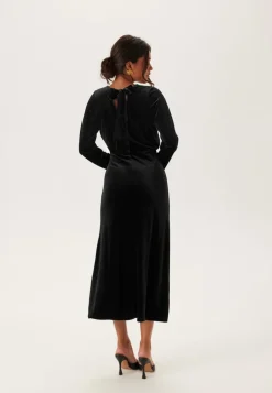 Bow Velvet Midi Dress