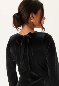 Bow Velvet Midi Dress