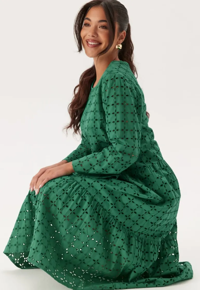 Broderie Anglaise Round Neck Dress