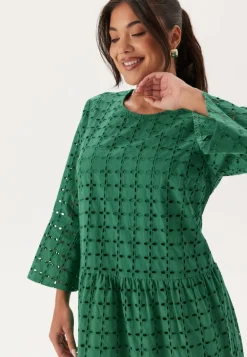 Broderie Anglaise Round Neck Dress