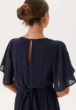 Butterfly Sleeve Chiffon Gown