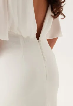 Butterfly Sleeve Mermaid Wedding Gown