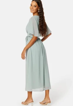Butterfly Sleeve Midi Dress