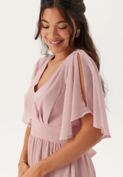 Butterfly Sleeve Midi Dress