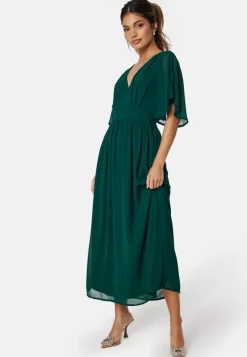 Butterfly Sleeve Midi Dress