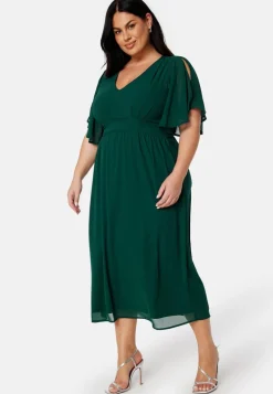 Butterfly Sleeve Midi Dress