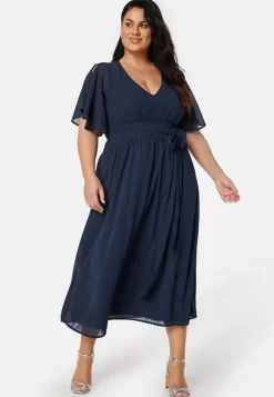 Butterfly Sleeve Midi Dress