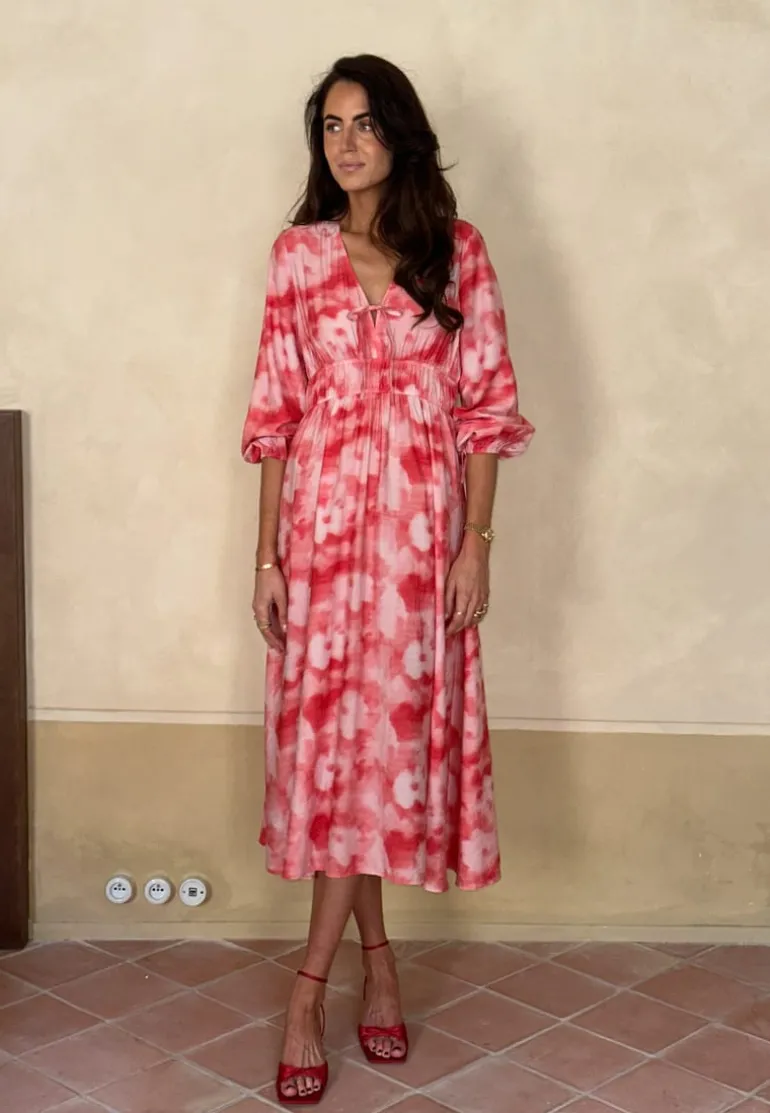 CC V-neck Viscose Strap L/S Dress