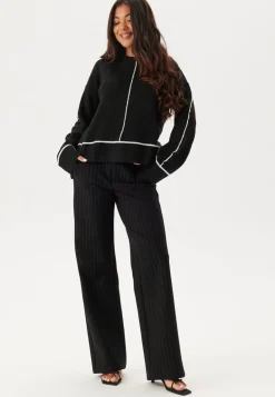 Contrast Stitch Knitted Sweater