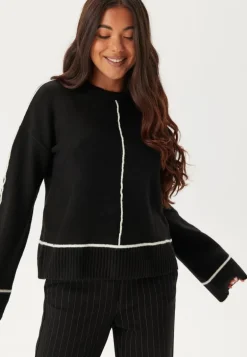Contrast Stitch Knitted Sweater