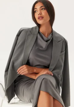 Cowl Neck Satin Midi Dress