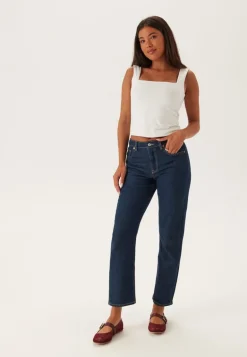 Cropped Straight Stretch Jeans