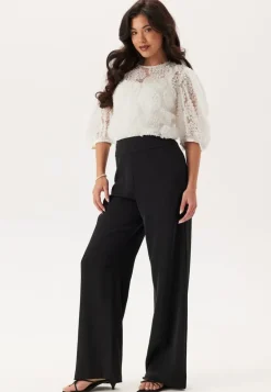 3D Flower Puff Sleeve Blouse