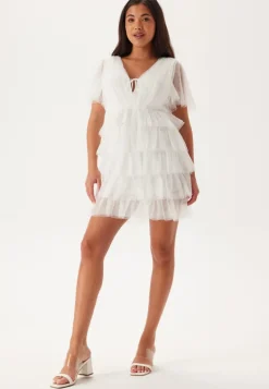 Deep V-neck Tulle Dress