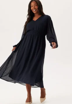 Dobby Dot Smock Midi Dress
