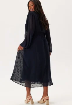 Dobby Dot Smock Midi Dress