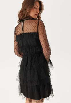 Dotted Mesh L/S Dress