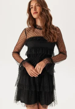 Dotted Mesh L/S Dress
