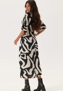 Drawstring Viscose Shirt Dress
