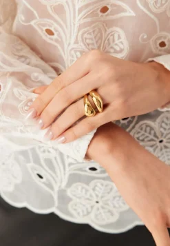 Dune Rings, 2-in-1 Set, Gold-p