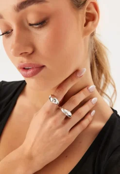 Dune Rings, 2-in-1 Set, Silver