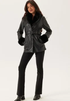 Faux Fur PU Jacket