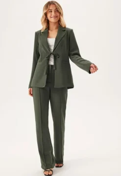 Flared Structured Suit Trousers