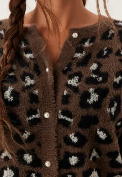 Fluffy Knitted Pearl Cardigan