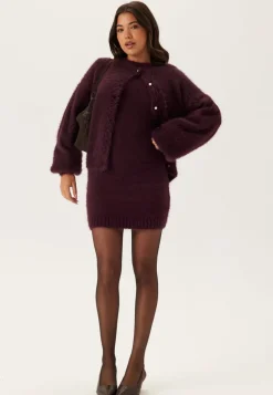 Fluffy Knitted Pearl Cardigan