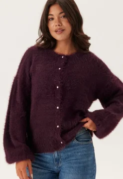Fluffy Knitted Pearl Cardigan
