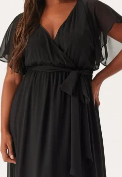 Flutter Sleeve Chiffon Maxi Curve Dress