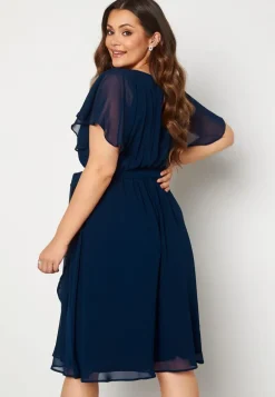 Flutter Sleeve Chiffon Midi Dress