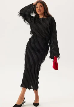 Fringe Flared Sleeve Blouse