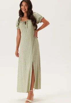 Front Tie Long Viscose Dress