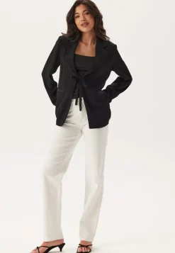Front Tie Structured Blazer